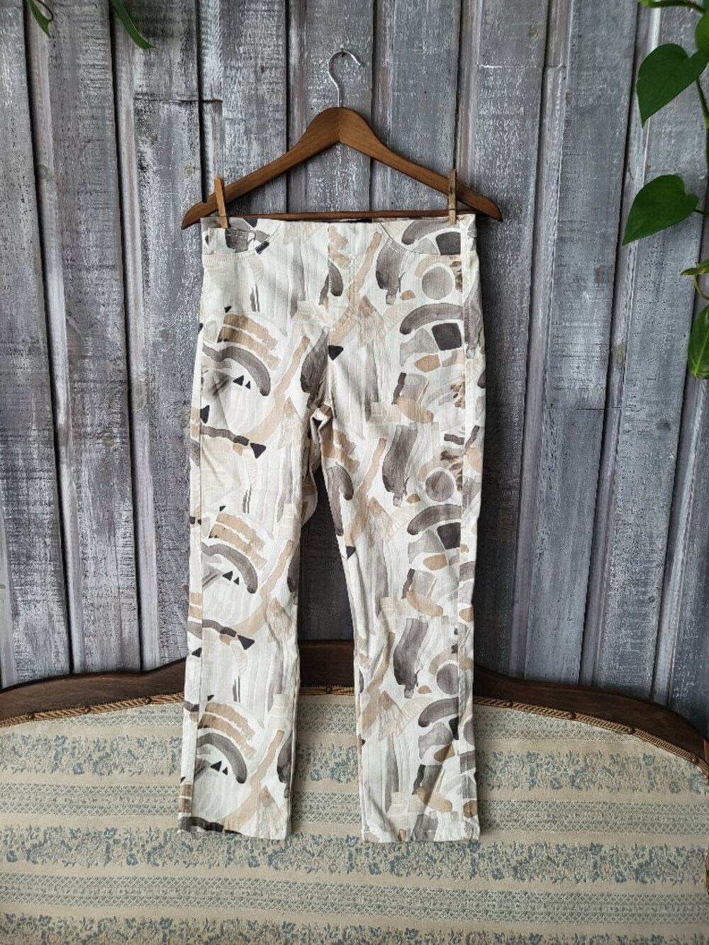 Joseph Ribkoff Stretch Pants Jeans Abstract Art Print
